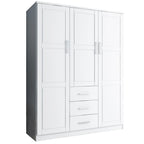Palace Imports Cosmo kledingkast met 3 deuren, 100% massief hout, met deuren van massief hout of spiegelglas