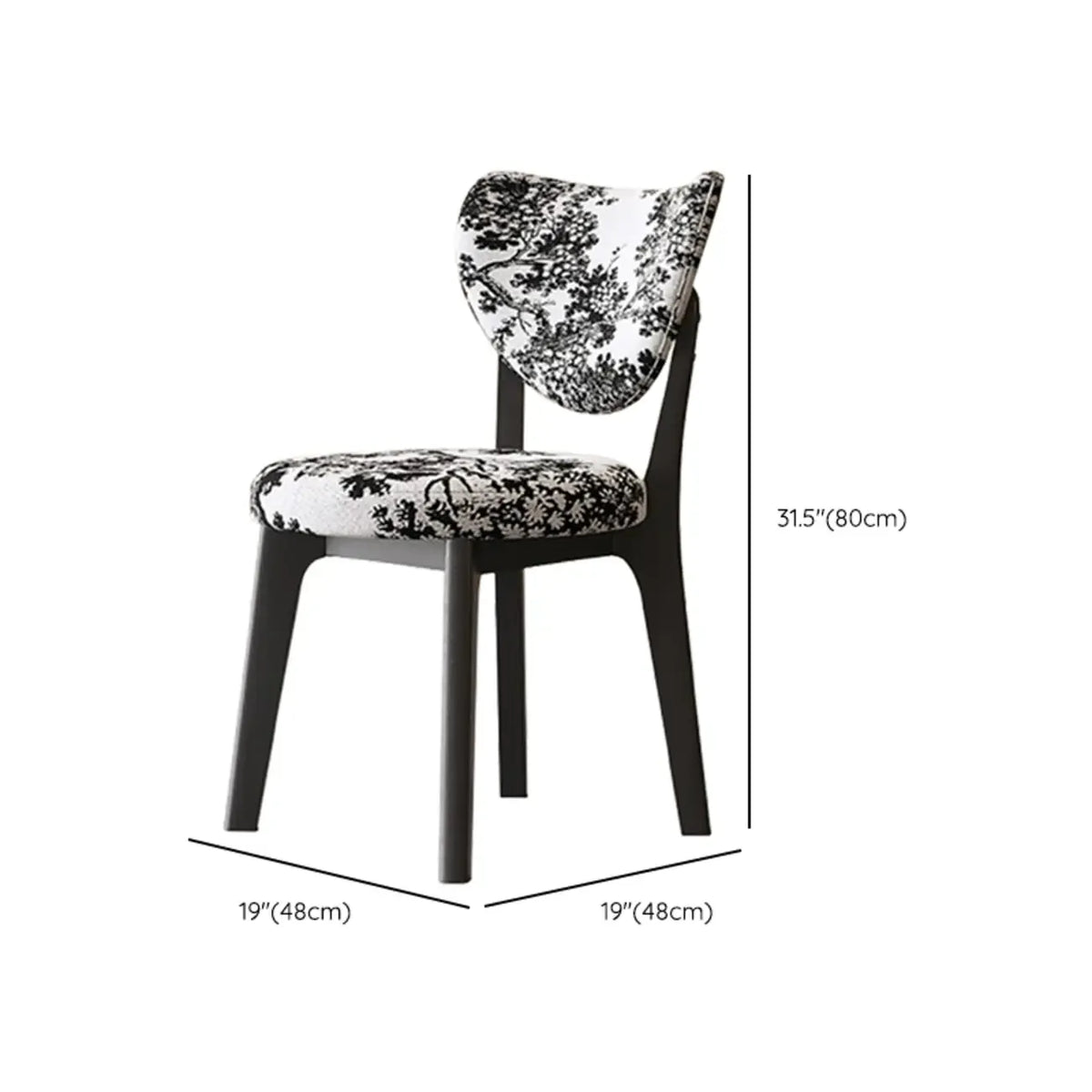 Modern Faux Leather Wingback Armless Dining Chair