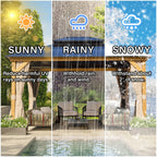 EROMMY Pavillon mit festem Dach, Outdoor-Pergola mit Doppeldach, Netzvorhängen und Vorhängen, robustes Vordach für Terrasse, Garten und Poolpartys