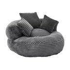 Bean Bag Sofa for Adults Kids, Oversized Corduroy Bean Bag Chair with 3 Pillows & Armrest for Living Room Bedroom