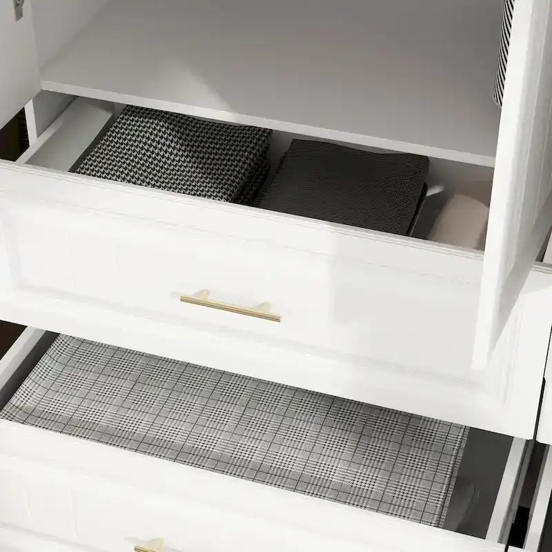 Armoire-penderie de 93,9/74,2 pouces de hauteur avec espace de suspension, tiroirs et rangements