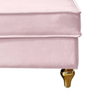 Fauteuil méridienne élégant français en velours avec revêtement rembourré et rangement, avec coussin