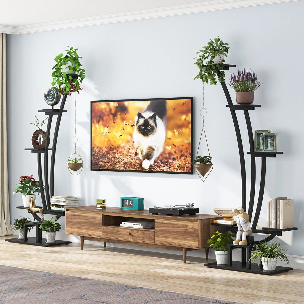 Support pour plantes d’intérieur, présentoir à fleurs à 6 niveaux pour la maison et le jardin – lot de 2
