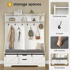 Hall Tree With Bench And Shoe Storage Coat Rack Barn Door