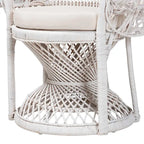 Kallima moderne bohemien pauwenstoel van wit en naturel rotan