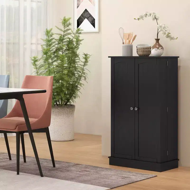 HOMCOM 41-Zoll-Küchenvorratsschrank, Küchenschrank mit 2 Türen, 5-stöckigen Ablageflächen, 12 Gewürzregalen und verstellbaren Einlegeböden für das Esszimmer