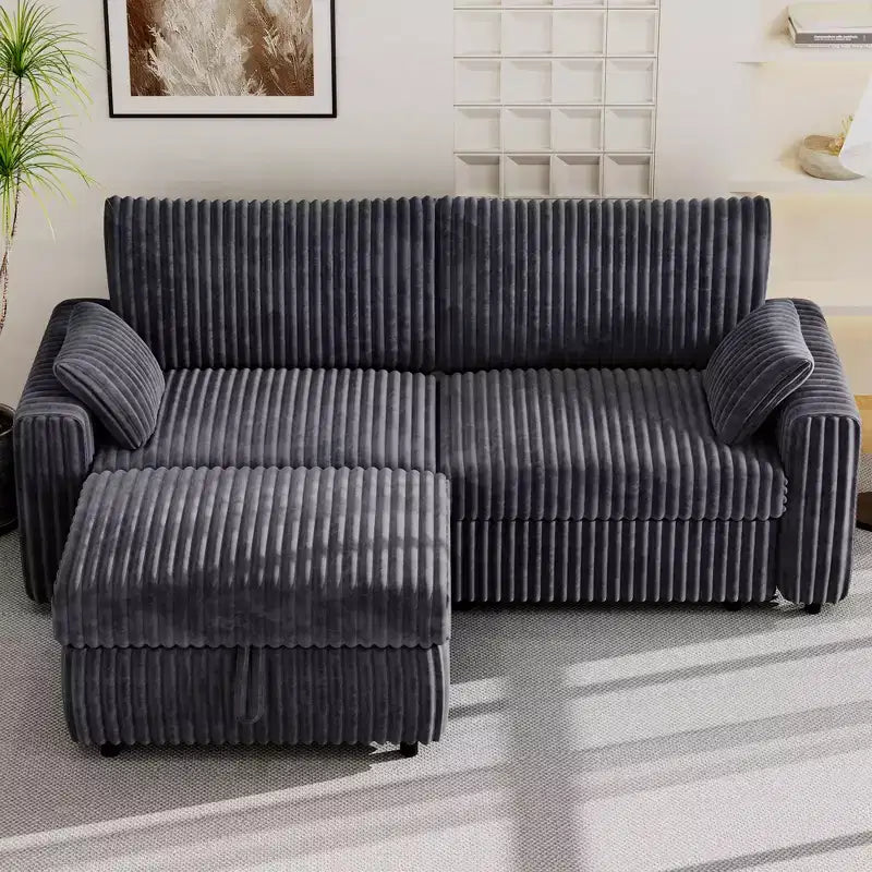 Canapé sectionnel modulaire en velours côtelé Dyonery avec housses lavables