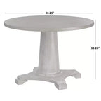 Lifestorey 4pc Kerrington Channel Back Banquette Dining Set Walnut/Cream: Linen-Look Fabric, Pedestal Table