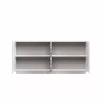 Buffet bahut en spirale moderne 59, meuble de rangement d’entrée artistique bas avec portes à texture ondulée 3D