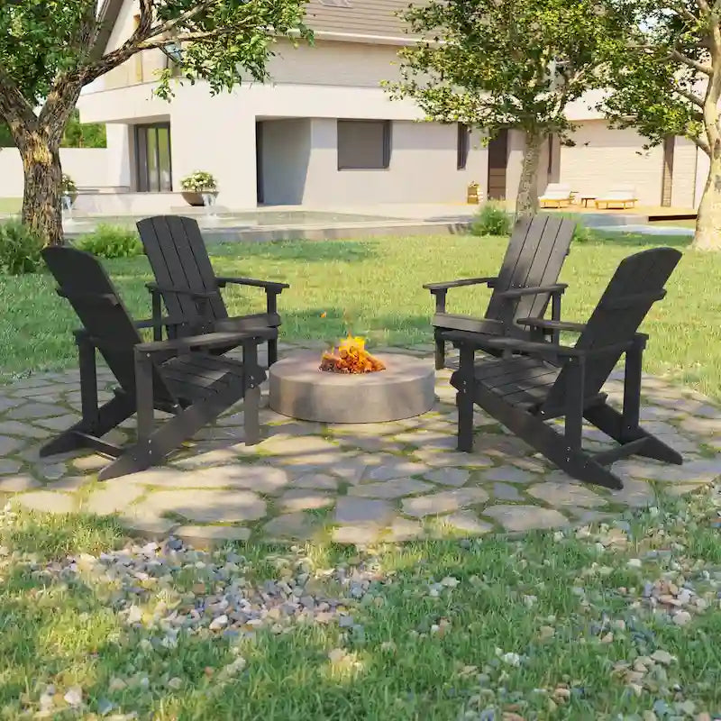 Bonosuki weerbestendige Adirondackstoelen van hout voor buiten, set van 4