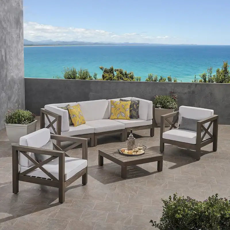 Brava 6-teiliges Outdoor-Set aus Akazienholz von Christopher Knight Home