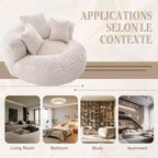 Bean Bag Sofa for Adults Kids, Oversized Corduroy Bean Bag Chair with 3 Pillows & Armrest for Living Room Bedroom