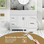 Wavy Line 30/36/48 Bathroom Vanity Set with Sink & Faucet