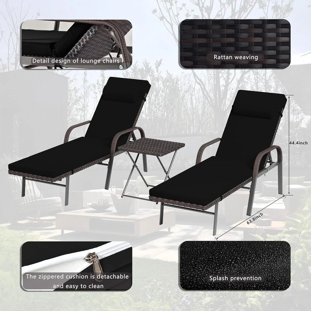 Kullavik 3-teiliges Outdoor-Loungesessel-Set