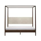 Harbor-Himmelbett in Kingsize mit gepolstertem Kopfteil, Blond/Swiss Coffee (MD2411-01)