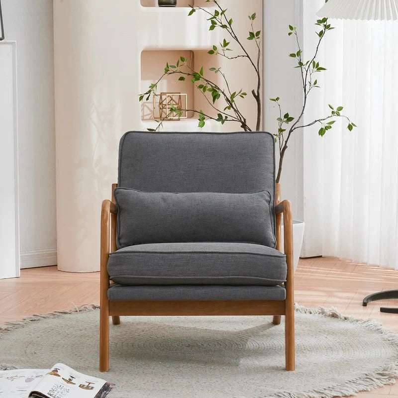 Moderner gepolsterter Akzentstuhl im Mid-Century-Stil