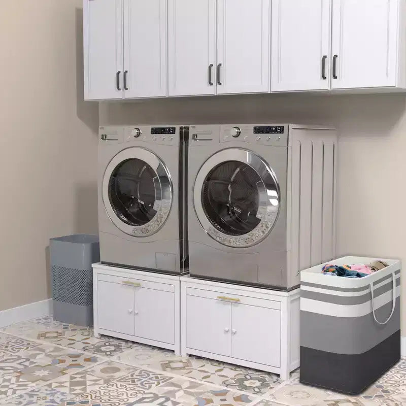 Black / White Heavy-Duty Metal Washer & Dryer Pedestal Stand ?C Single Unit, Anti-Vibration