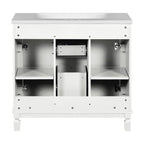Meuble-lavabo moderne de salle de bains de 36 po avec vasque sur plan, armoire à miroir, 2 portes et 2 tiroirs