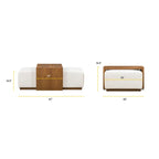 Pouf Poly & Bark Jarmo avec table en noyer réglable – véritable cuir italien pleine fleur