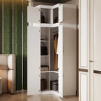 Armoire-penderie de 93,9/74,2 pouces de hauteur avec espace de suspension, tiroirs et rangements