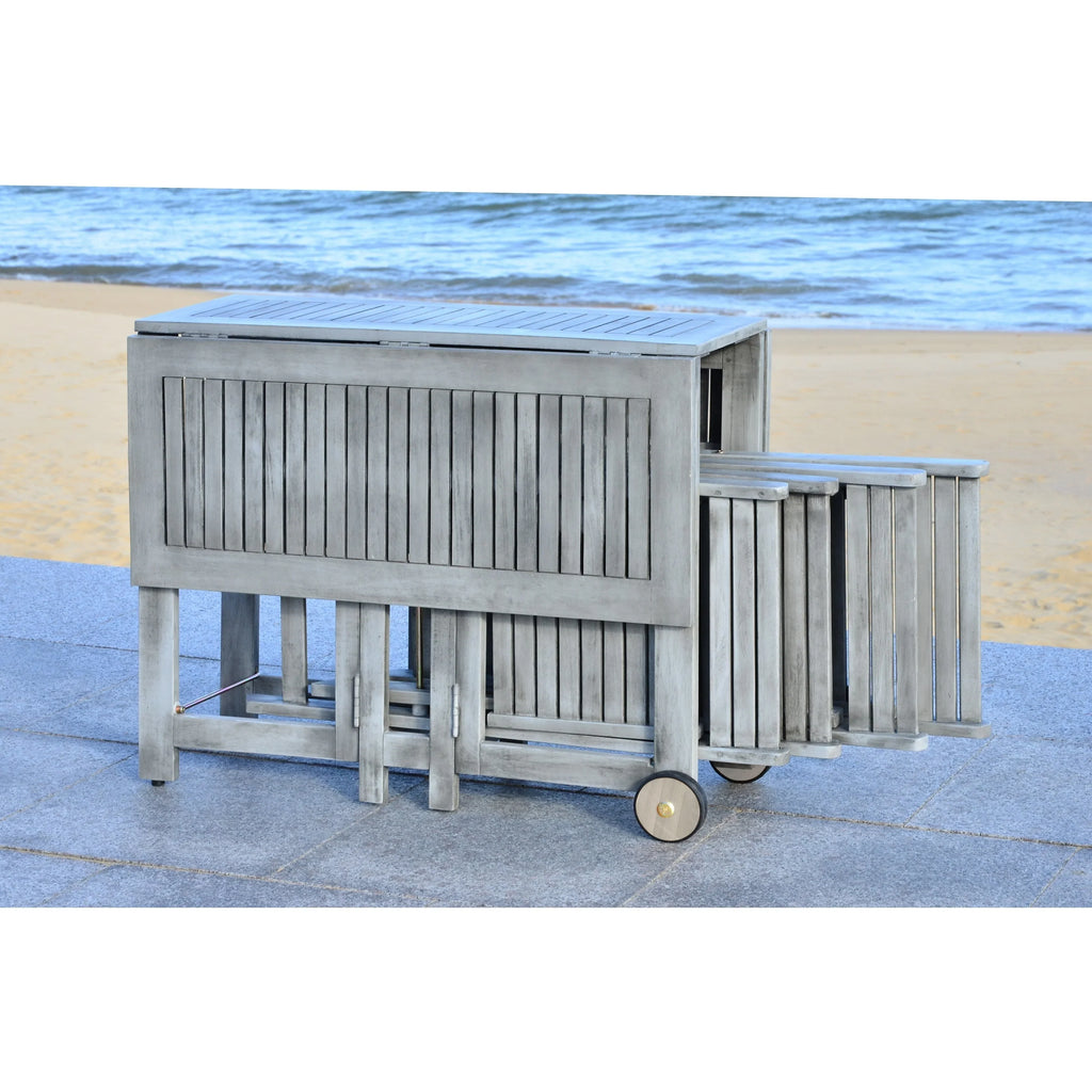 SAFAVIEH Brandy 5-teiliges Outdoor-Esszimmerset – 43 B x 35 T x 29 H