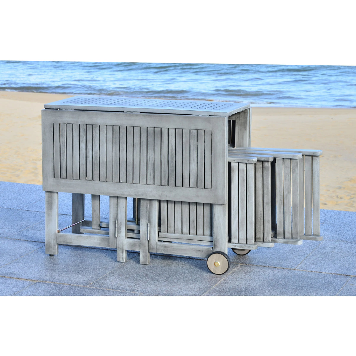 SAFAVIEH Brandy 5-teiliges Outdoor-Esszimmerset – 43 B x 35 T x 29 H