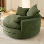 360 Swivel Accent Chair, Barrel Chair Swivel Round Sofa Chair with Cushion for Living Room