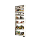 Moderner Buffetschrank aus Holz mit offenen Regalen und Rollen
