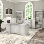Bush Furniture Saratoga Schreibtisch für Führungskräfte mit Schubladen und Stauraum