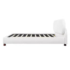 Christopher Knight Home Matteo modern bed van rubberhout met bouclébekleding