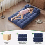Full Corduroy Folding Sofa Bed Futon, Floor Convertible Sleeper Chair with Pillow & Back Support