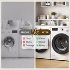 Plan de travail à 2 niveaux pour lave-linge et sèche-linge avec étagère ou tiroirs, couvre-plan de buanderie avec tapis antidérapant, dessus de 54X27.5 pour plier le linge