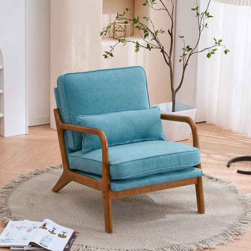 Moderner gepolsterter Akzentstuhl im Mid-Century-Stil