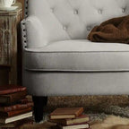 Moser Bay Mignon Velvet / Linen 30 Wide Tufted Wingback Accent Chair