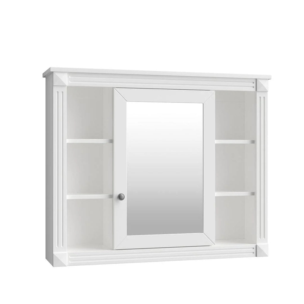 Meuble-lavabo moderne de salle de bains de 36 po avec vasque sur plan, armoire à miroir, 2 portes et 2 tiroirs