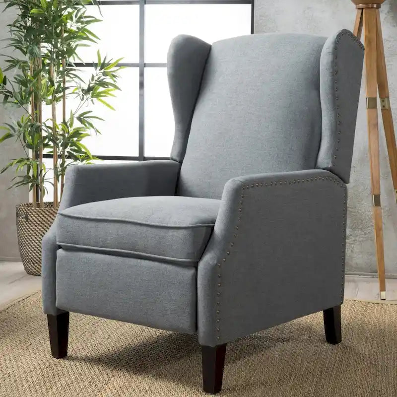 Fauteuil inclinable à dossier haut avec mécanisme à pression, rembourré, style classique, meuble d’appoint pour le salon