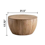 Table basse ronde de rangement rétro, en bois, adaptée au salon, à la salle à manger ou au bureau.