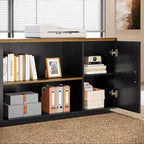 Grand bureau de direction en L Lantine 85.8, bureau d’ordinateur extra-large avec tiroirs pour dossiers, pour bureau à domicile
