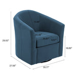 Ensemble de 2 fauteuils tonneau pivotants modernes rembourrés, fauteuils d’appoint pour salon