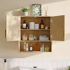 Badkamerwandkast - medicijnkast met schuurdeuren en verstelbare plank - wandkast van 25 x 23,6 x 9 inch