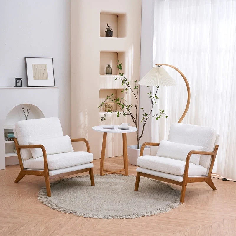 Moderner gepolsterter Akzentstuhl im Mid-Century-Stil