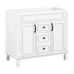 Meuble-lavabo moderne de salle de bains de 36 po avec vasque sur plan, armoire à miroir, 2 portes et 2 tiroirs