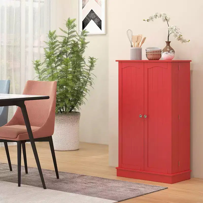 HOMCOM 41-Zoll-Küchenvorratsschrank, Küchenschrank mit 2 Türen, 5-stöckigen Ablageflächen, 12 Gewürzregalen und verstellbaren Einlegeböden für das Esszimmer