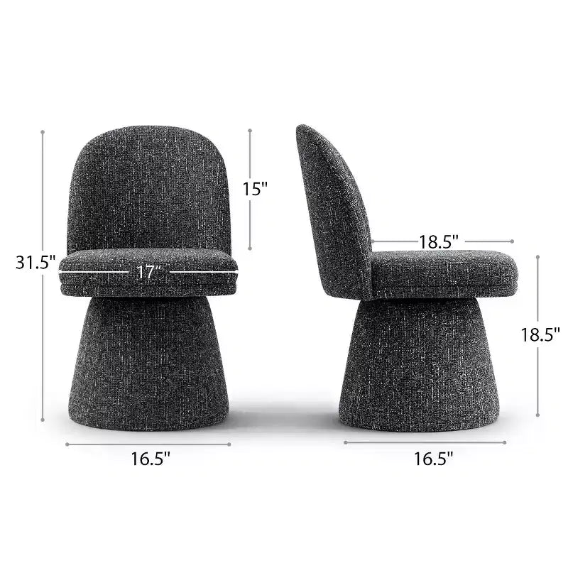 Set aus 6 modernen, um 360° drehbaren, armlehnenlosen Esszimmerstühlen mit Sockelbasis, eleganten Akzentstühlen für Küche, Esszimmer oder Büro – Panipeachy