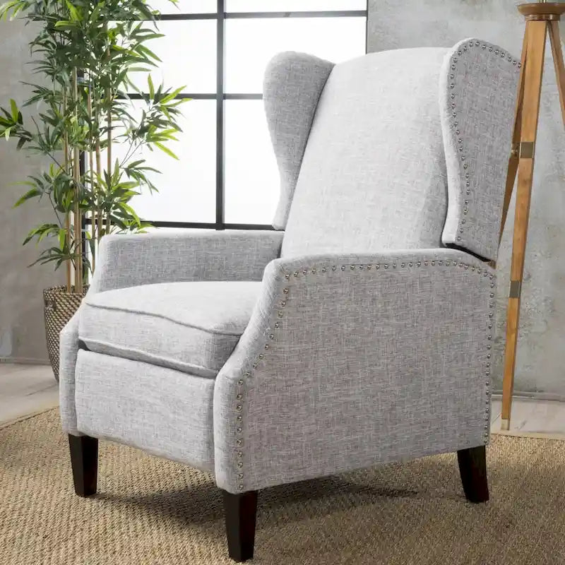 Fauteuil inclinable à dossier haut avec mécanisme à pression, rembourré, style classique, meuble d’appoint pour le salon
