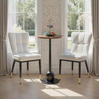 Bekrvio Dining Room Chairs Set of 6, Modern Upholstered Faux Leather Seat with High Back, Metal Legs, Armless Kitchen Chairs for Living Dinning Room