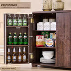 Kitchen Buffet Sideboard Cabinet with 4 Doors and Shelves, Modern Large Sideboard Buffet Storage Cabinet, 66 Coffee Bar Storage Cabinet