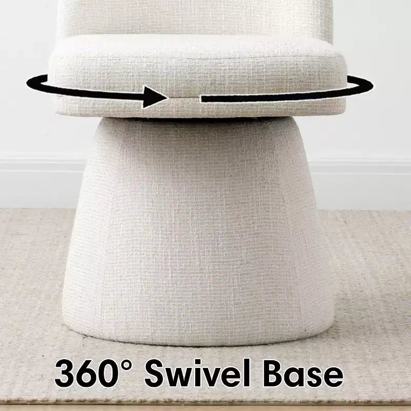 Set aus 6 modernen, um 360° drehbaren, armlehnenlosen Esszimmerstühlen mit Sockelbasis, eleganten Akzentstühlen für Küche, Esszimmer oder Büro – Panipeachy
