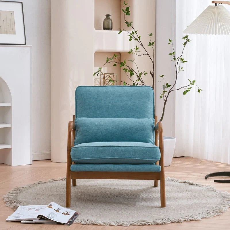 Moderner gepolsterter Akzentstuhl im Mid-Century-Stil