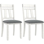 VECELO Esszimmerstühle aus Massivholz mit Sitzfläche aus Leinenstoff, Esszimmerstuhl-Set mit 2/4/6 Stühlen